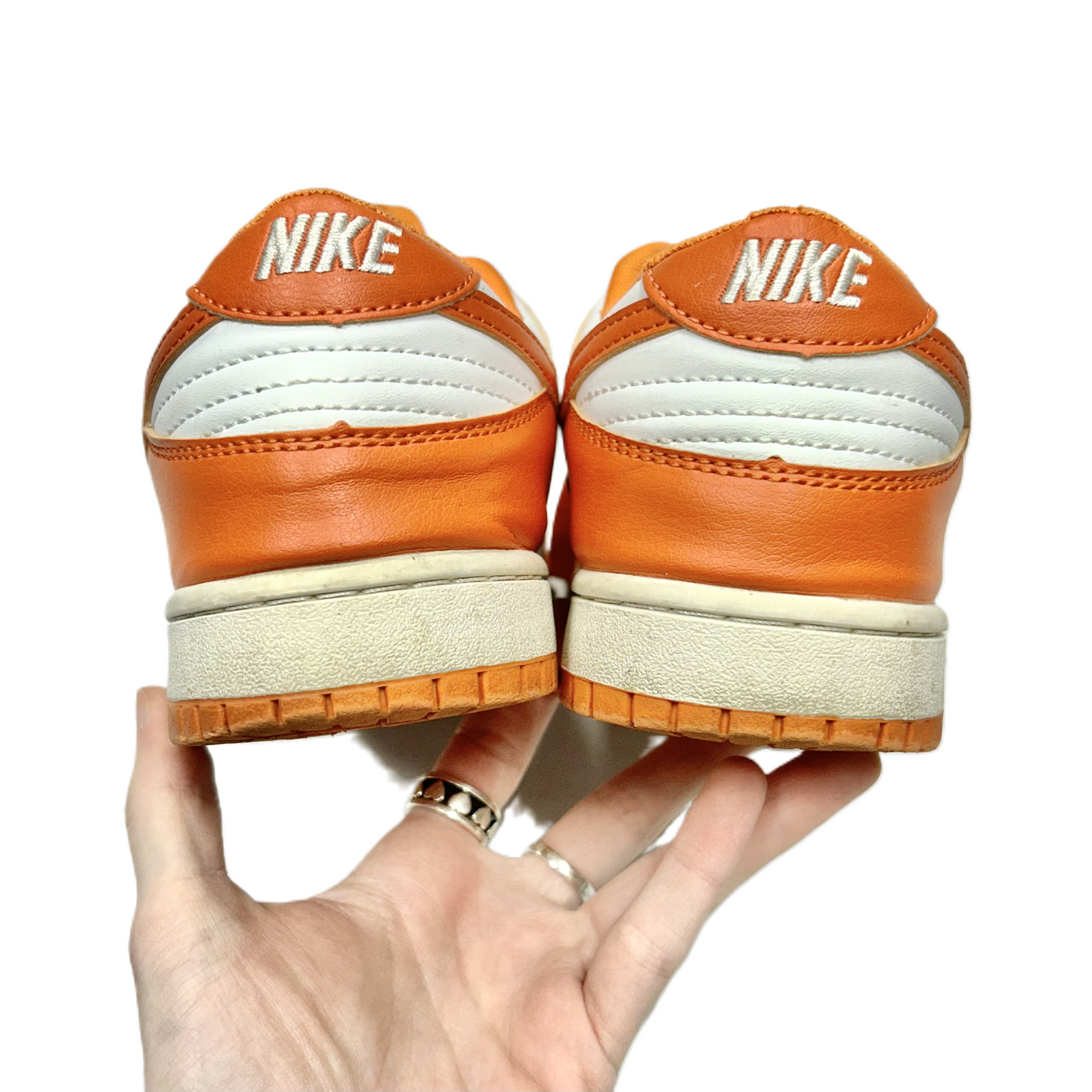 Shoes Sneakers By Nike In Orange & White, Size: 8