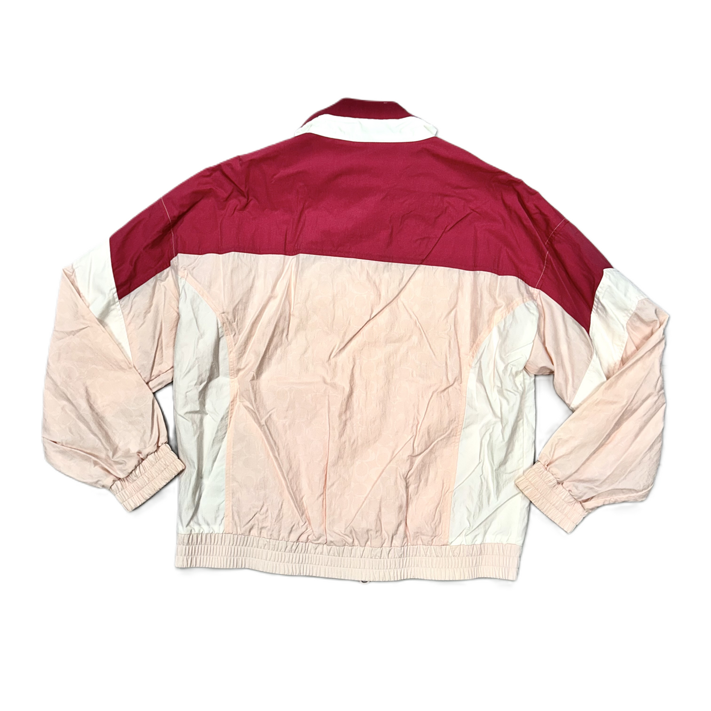 Jacket Designer By Coach In Pink & White, Size: L