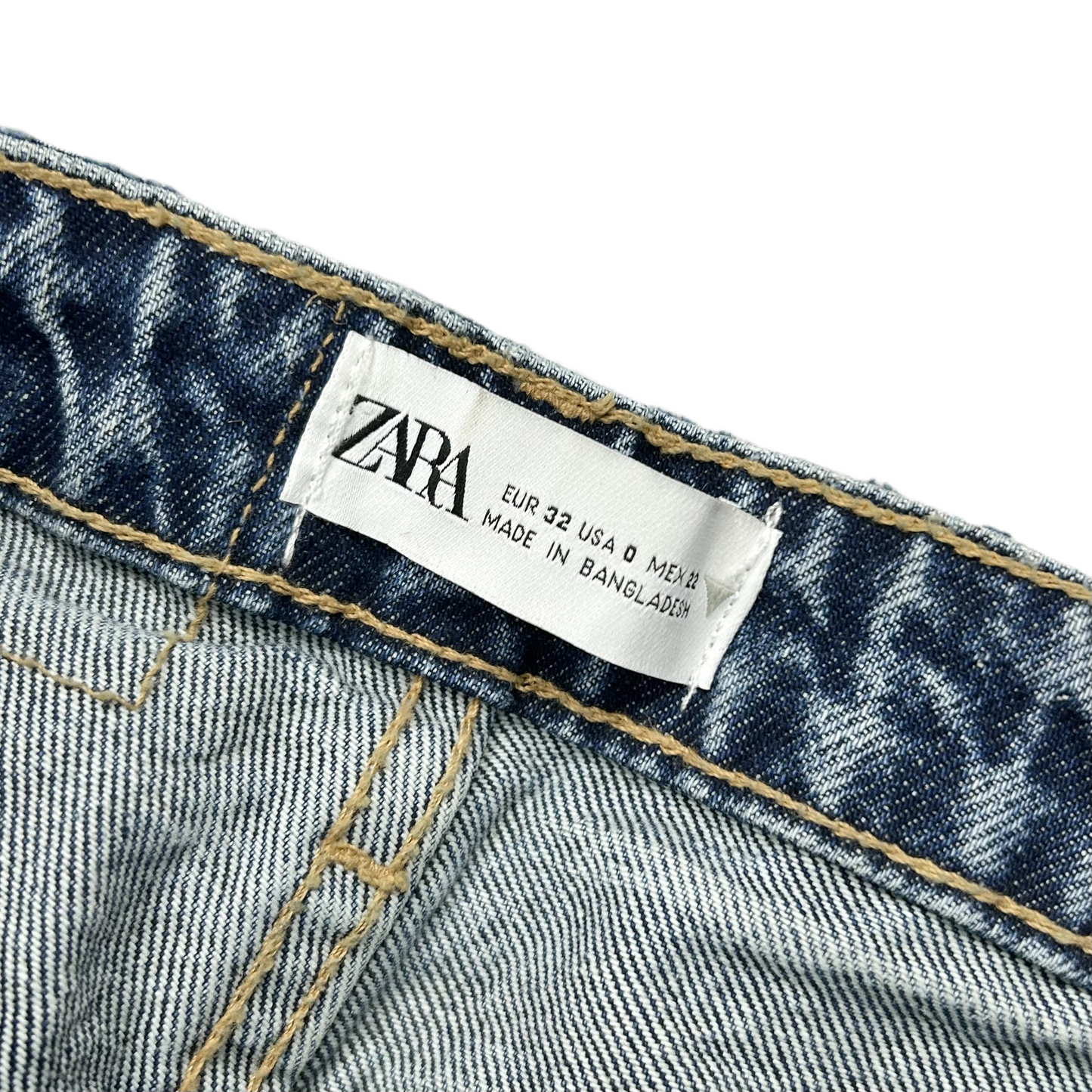 Jeans Straight By Zara In Blue Denim, Size: 0