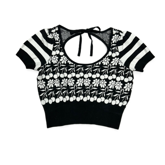 Top Short Sleeve By Maeve In Black & White, Size: L