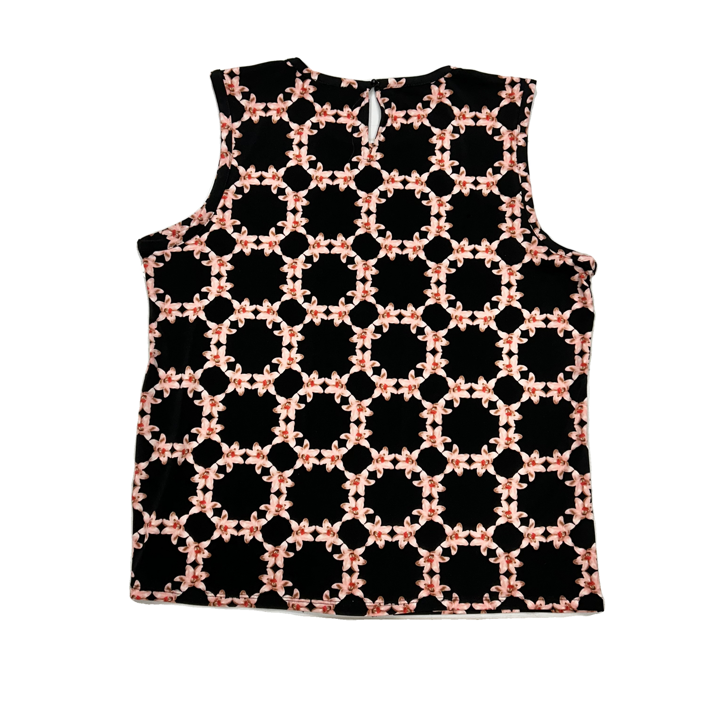 Top Sleeveless Designer By Karl Lagerfeld In Black & Pink, Size: Xl