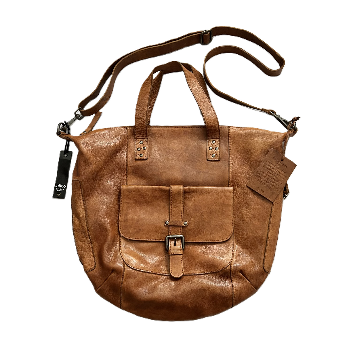 Handbag Leather By Latico, Size: Medium