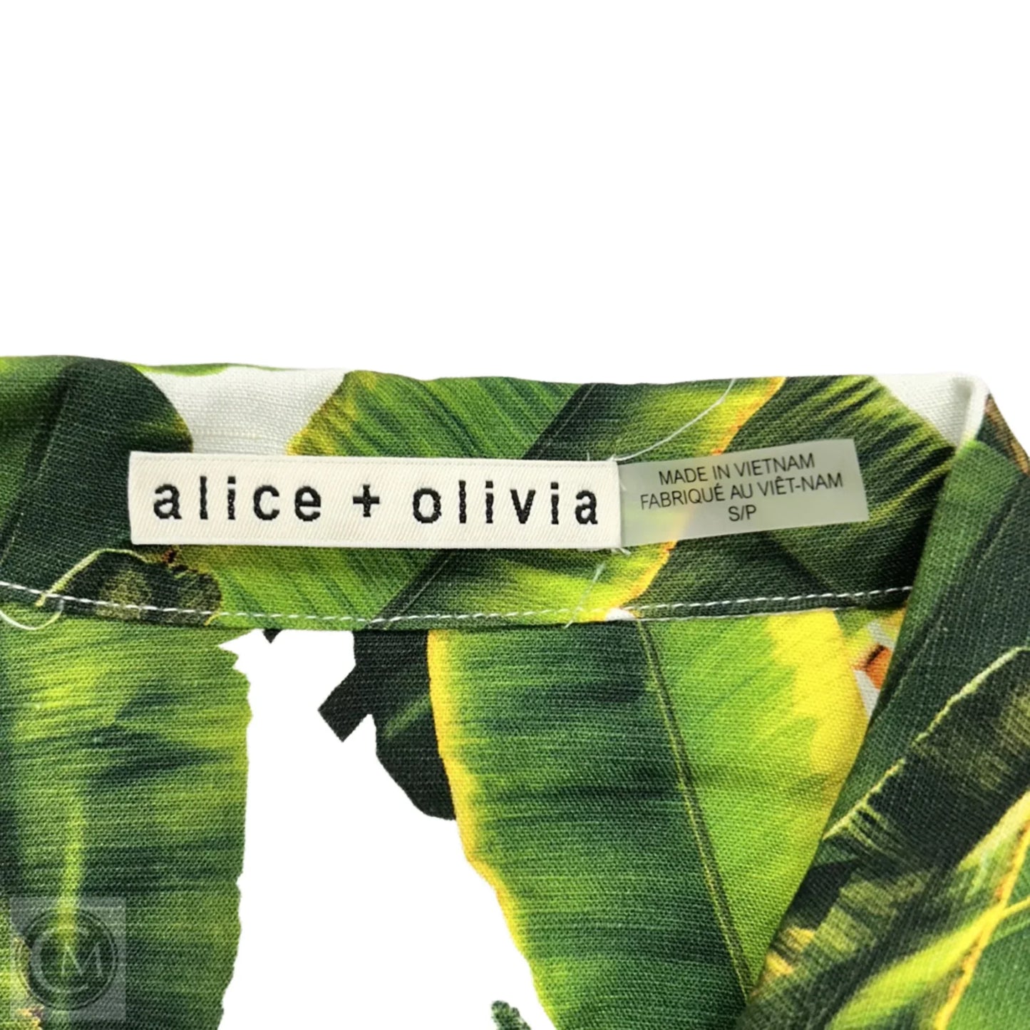 Dress Designer By Alice + Olivia In Green & White, Size: S