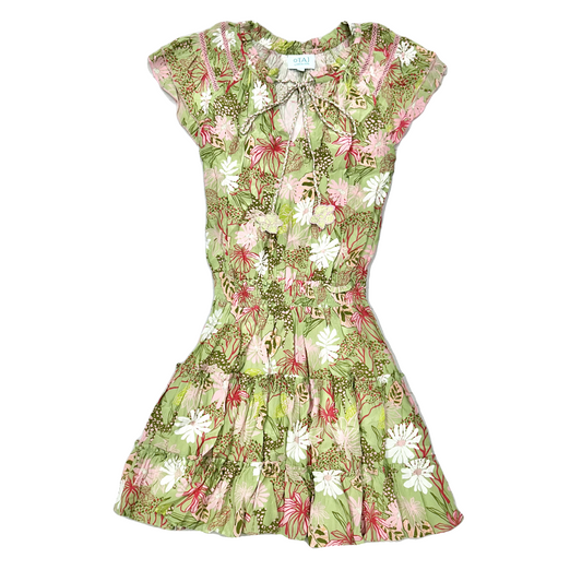 Dress Casual Short By Taj By Sabrina Crippa In Green & Pink, Size: S