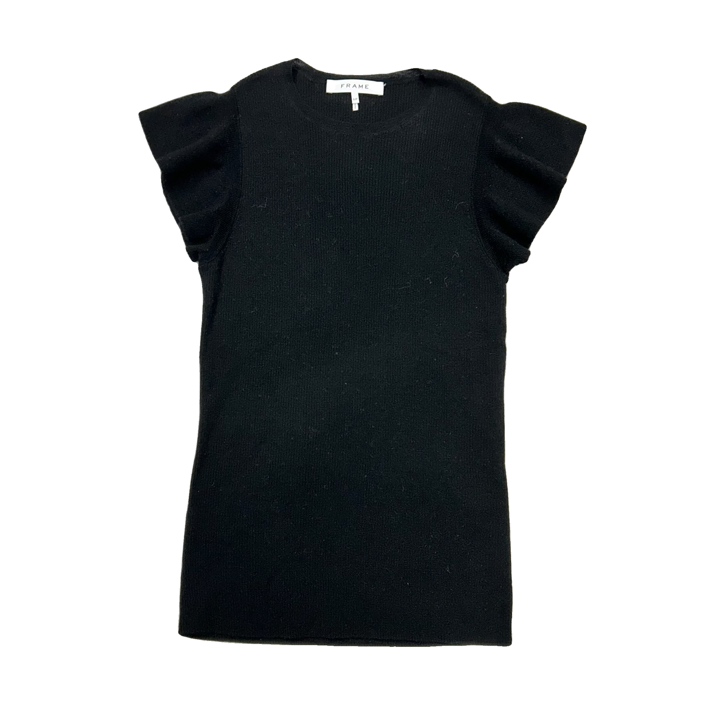 Top Short Sleeve By Frame In Black, Size: S