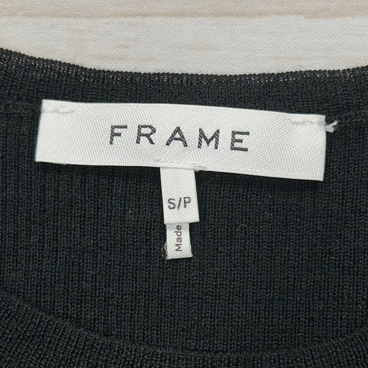 Top Short Sleeve By Frame In Black, Size: S