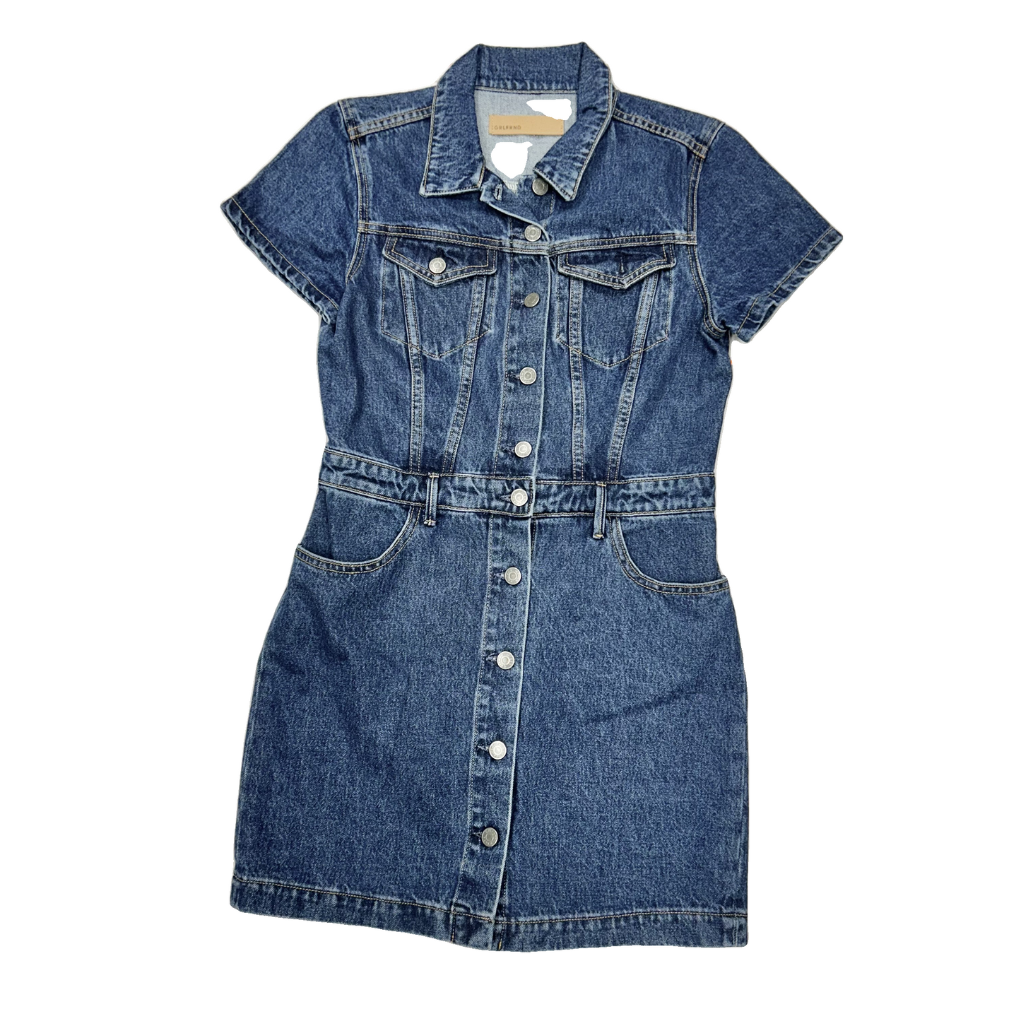 Dress Casual Short By Grlfrnd In Blue Denim, Size: M