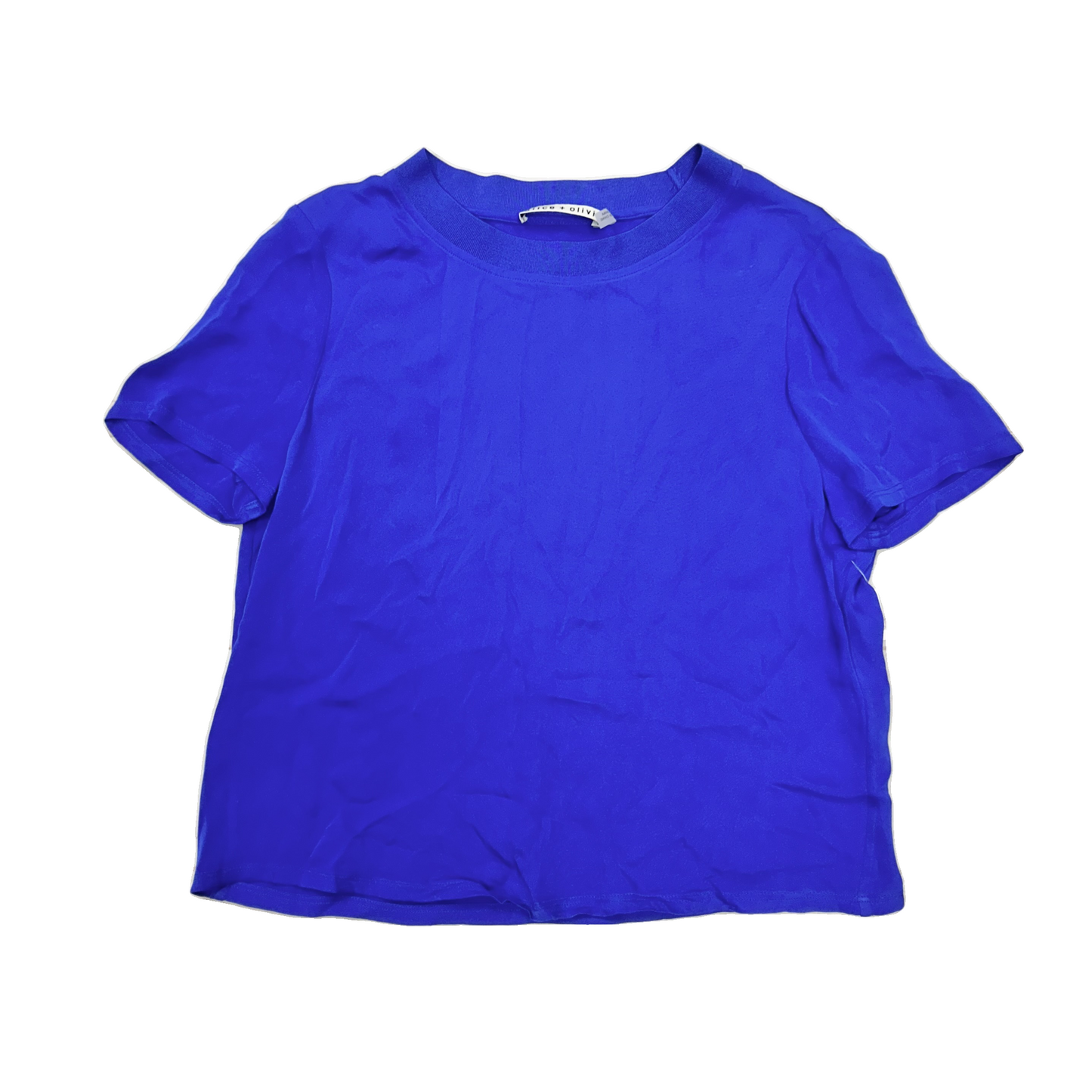 Top Short Sleeve Designer By Alice + Olivia In Blue, Size: S