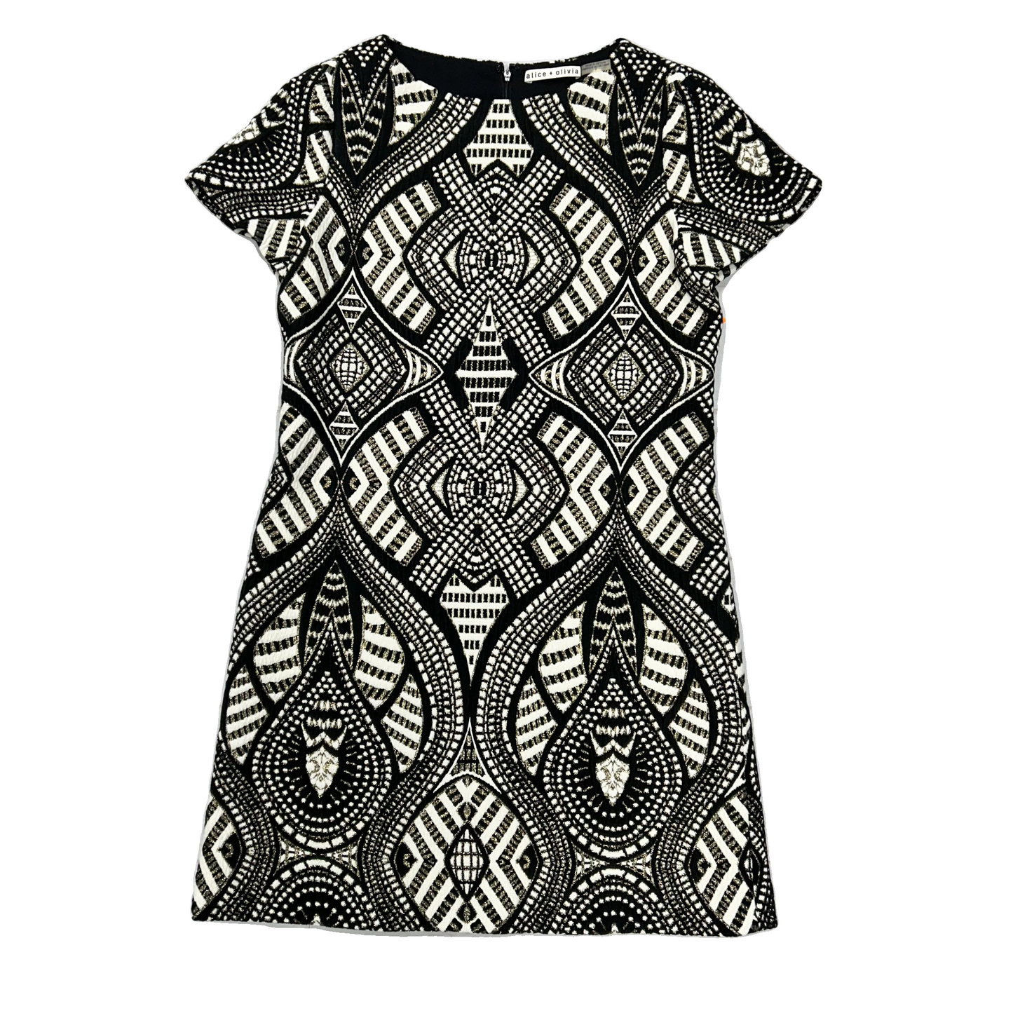 Dress Designer By Alice + Olivia In Black & Cream, Size: M