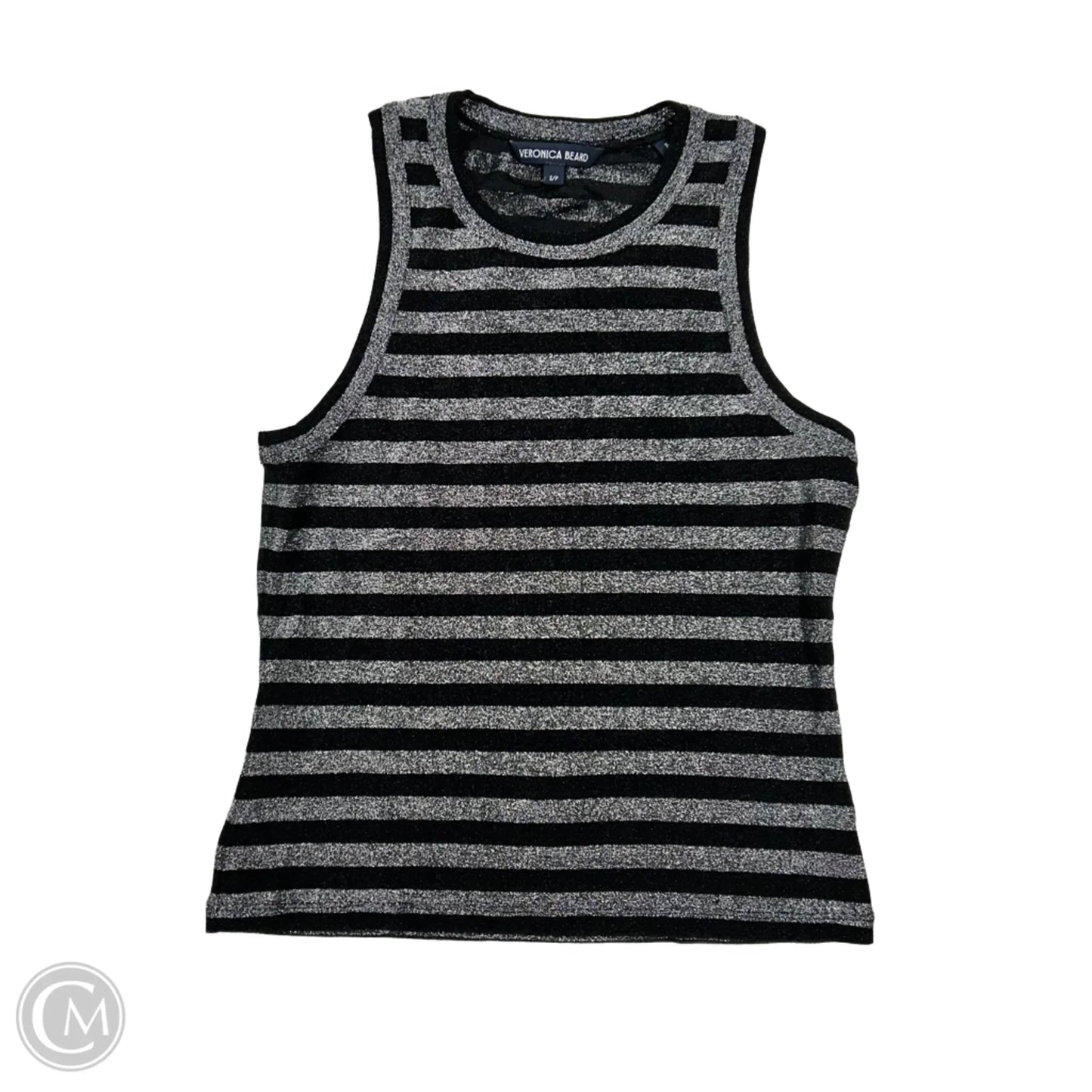 Top Sleeveless By Veronica Beard In Black & Silver, Size: S