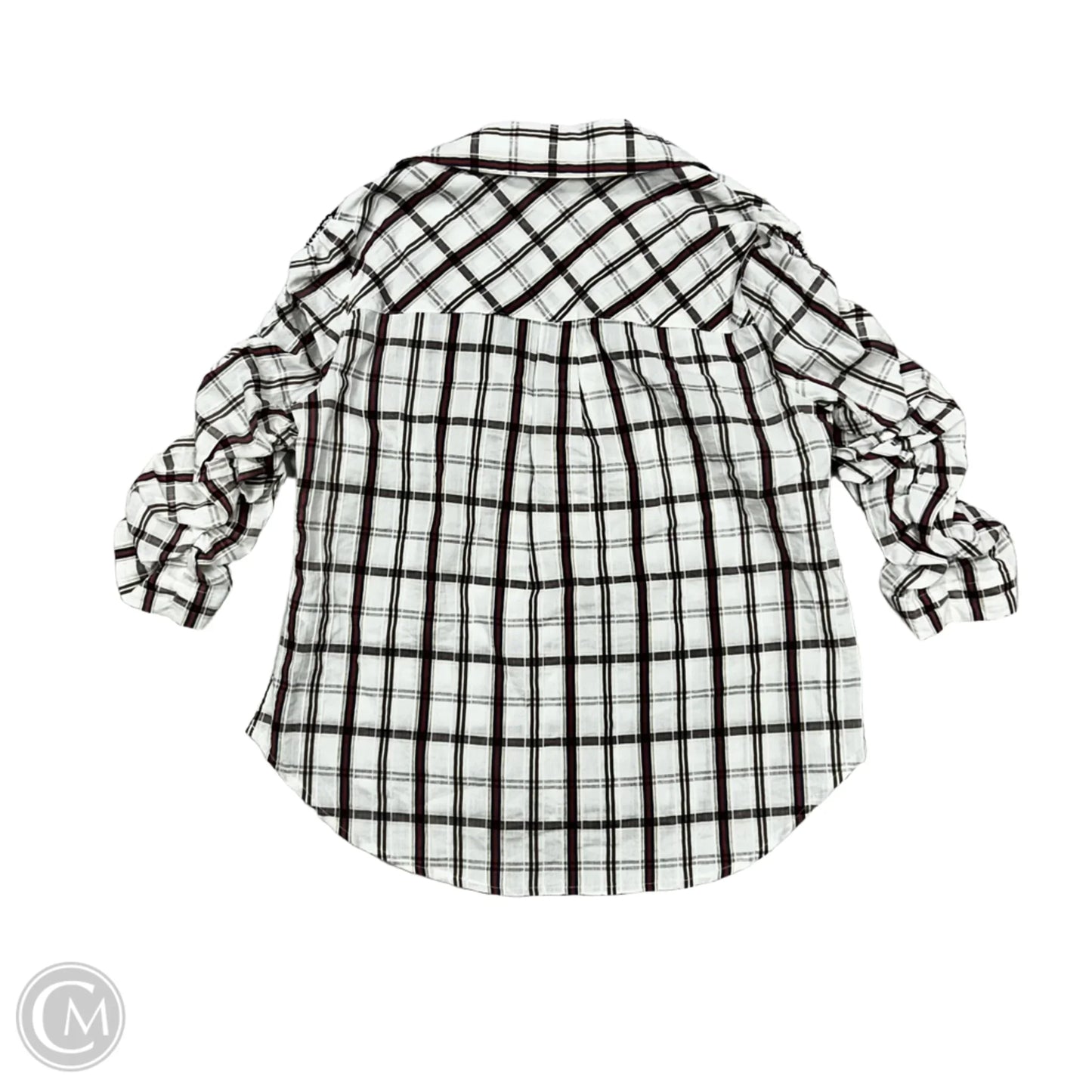 Top 3/4 Sleeve Sleeve By Veronica Beard In Plaid Pattern, Size: S