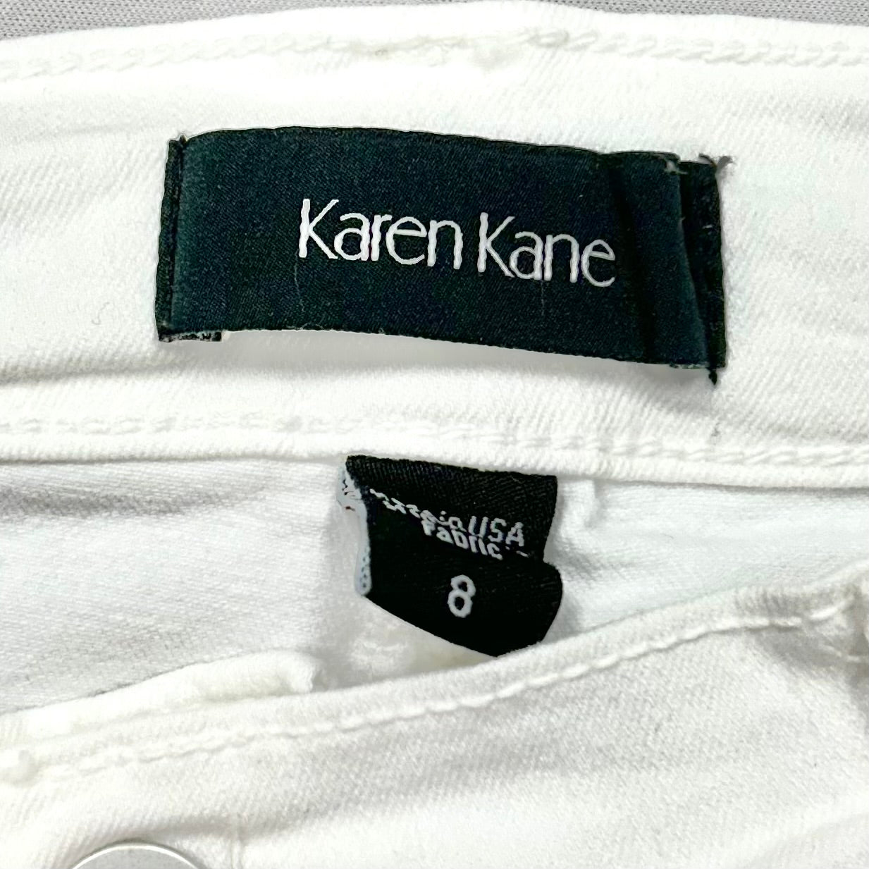 Jeans Flared By Karen Kane In White Denim, Size: 8