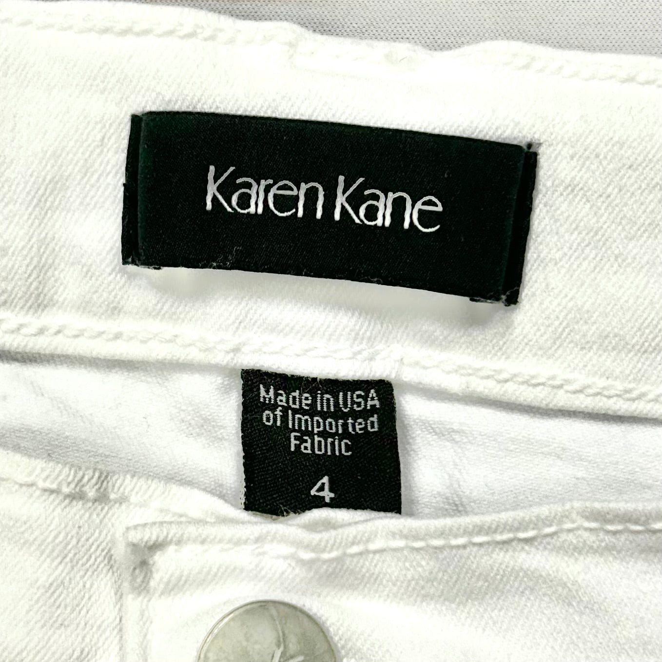 Jeans Flared By Karen Kane In White Denim, Size: 4