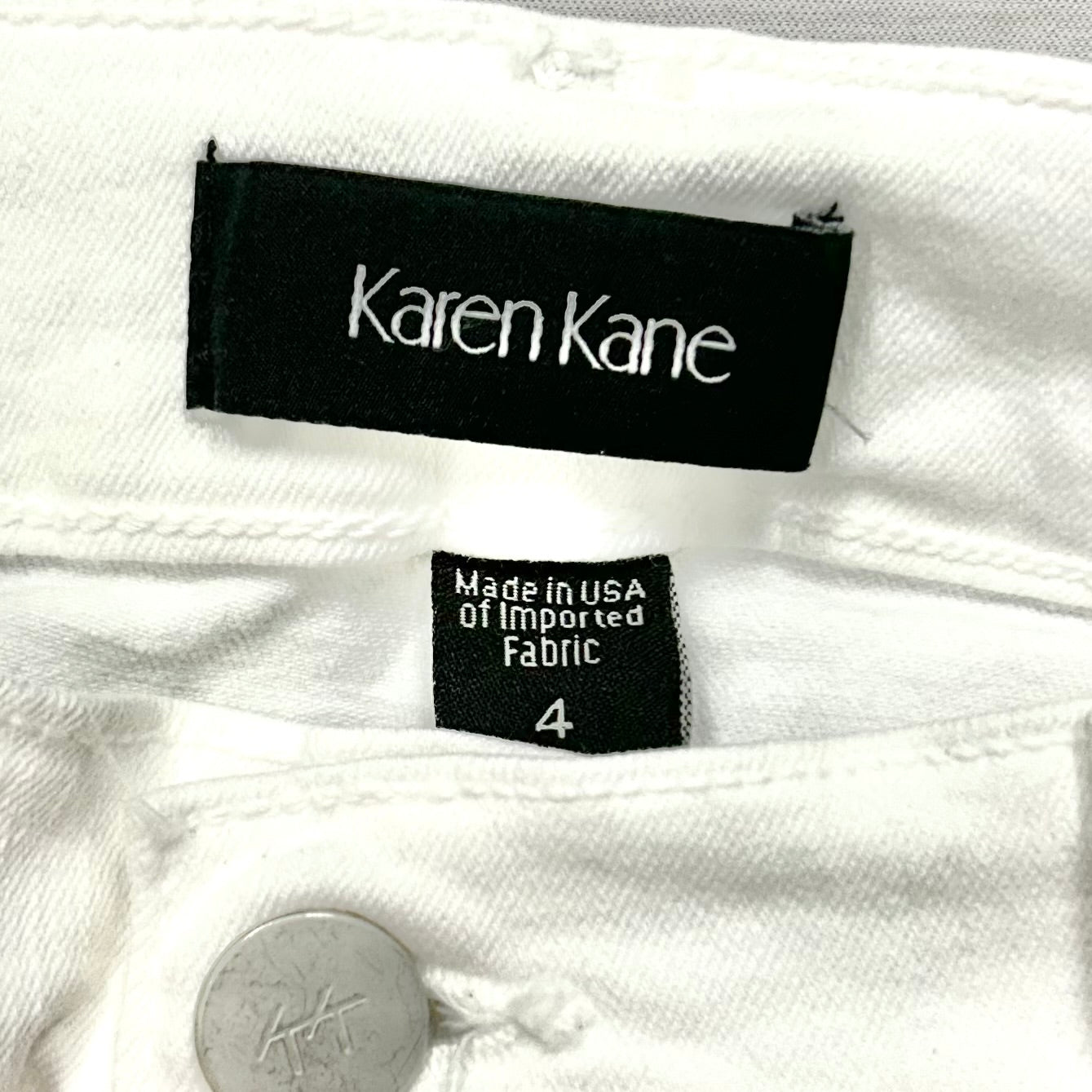 Jeans Flared By Karen Kane In White Denim, Size: 4