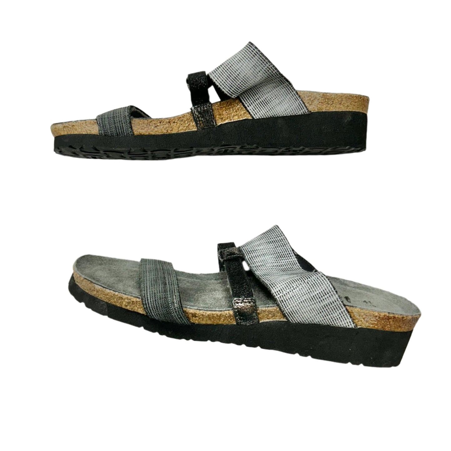 Sandals Heels Wedge By Naot In Black & Grey, Size: 10