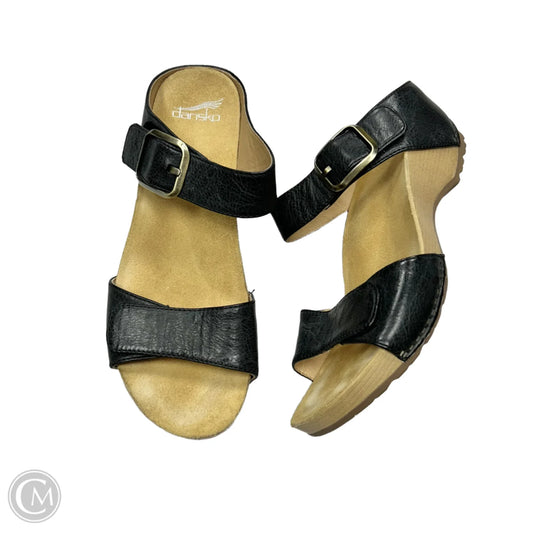 Sandals Heels Wedge By Dansko In Black, Size: 9.5