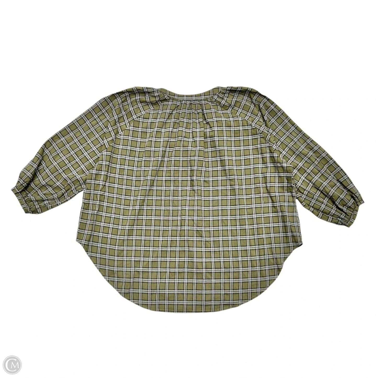 Top Long Sleeve By The Great. In Green & Grey, Size: M