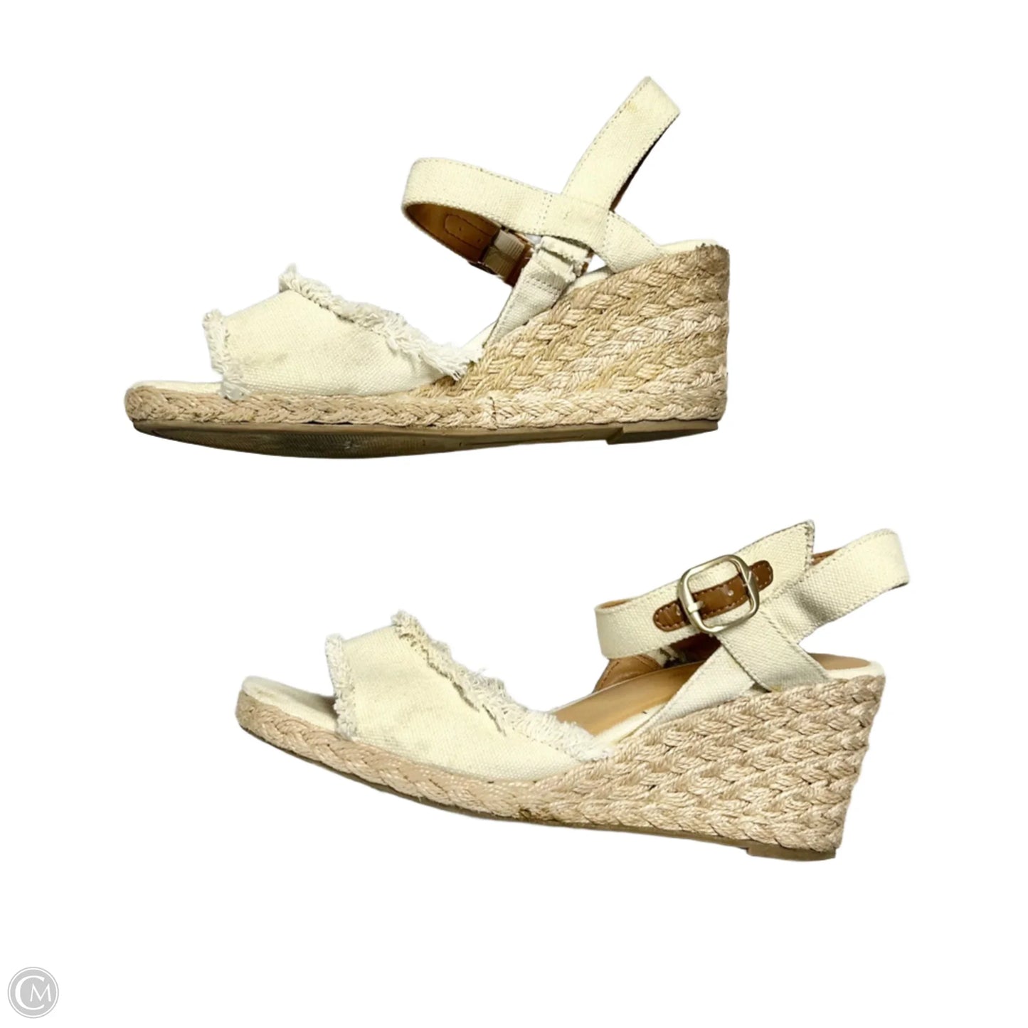 Sandals Heels Wedge By Tommy Bahama In Cream, Size: 8.5