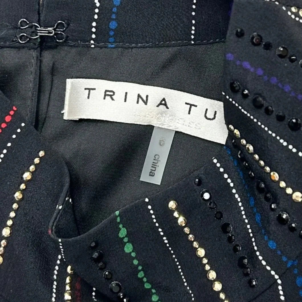 Dress Party Short By Trina Turk In Black & Gold, Size: S