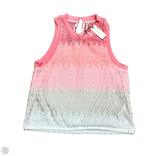 Top Sleeveless By Anthropologie In Pink & White, Size: L