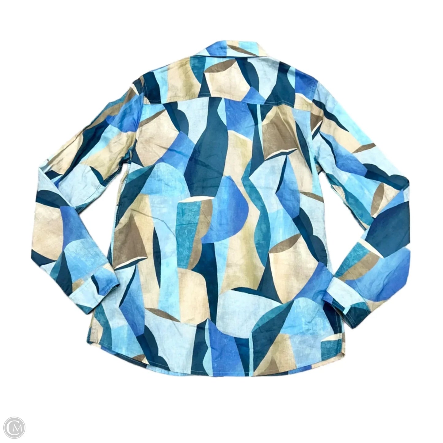 Top Long Sleeve By J Mclaughlin In Blue & Tan, Size: Xs