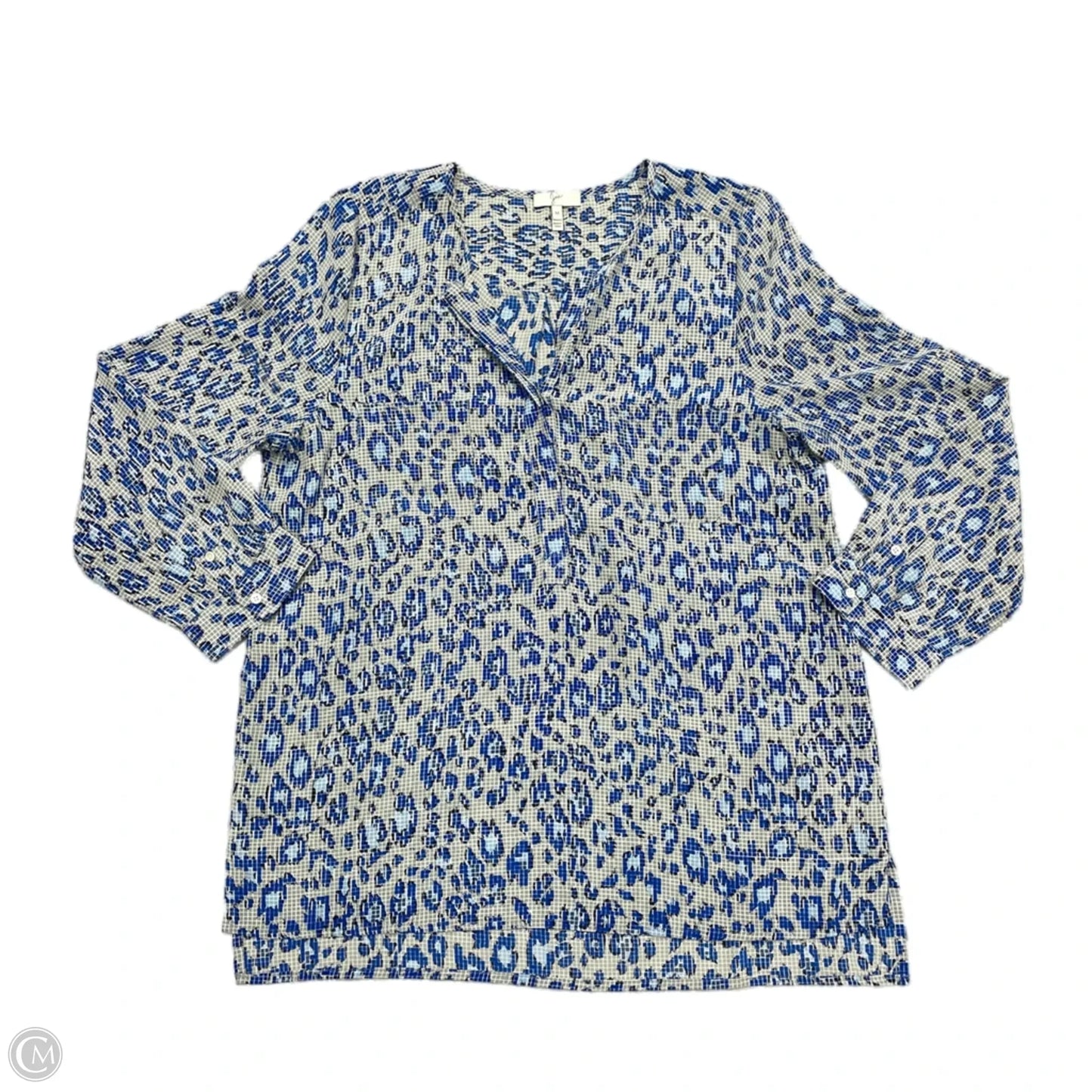 Top Long Sleeve By Joie In Blue & Grey, Size: M