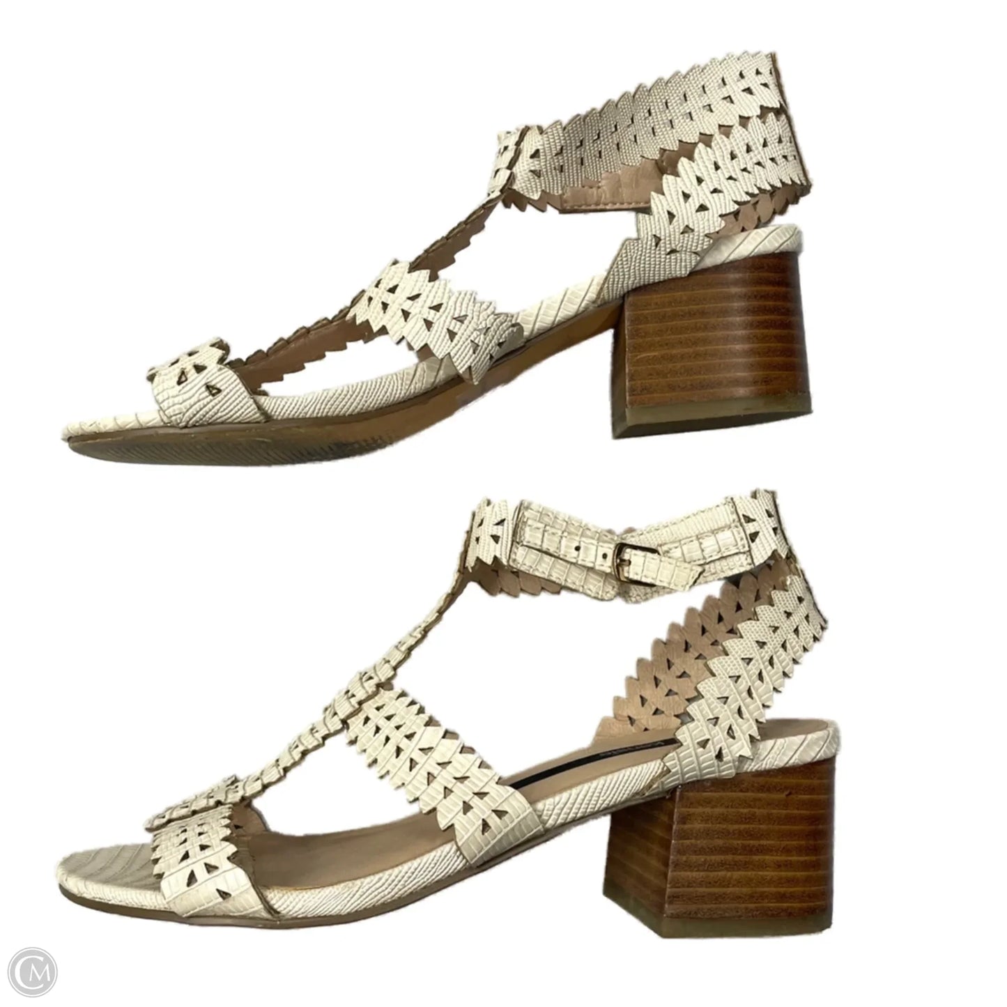 Sandals Heels Block By Kensie In Cream, Size: 7