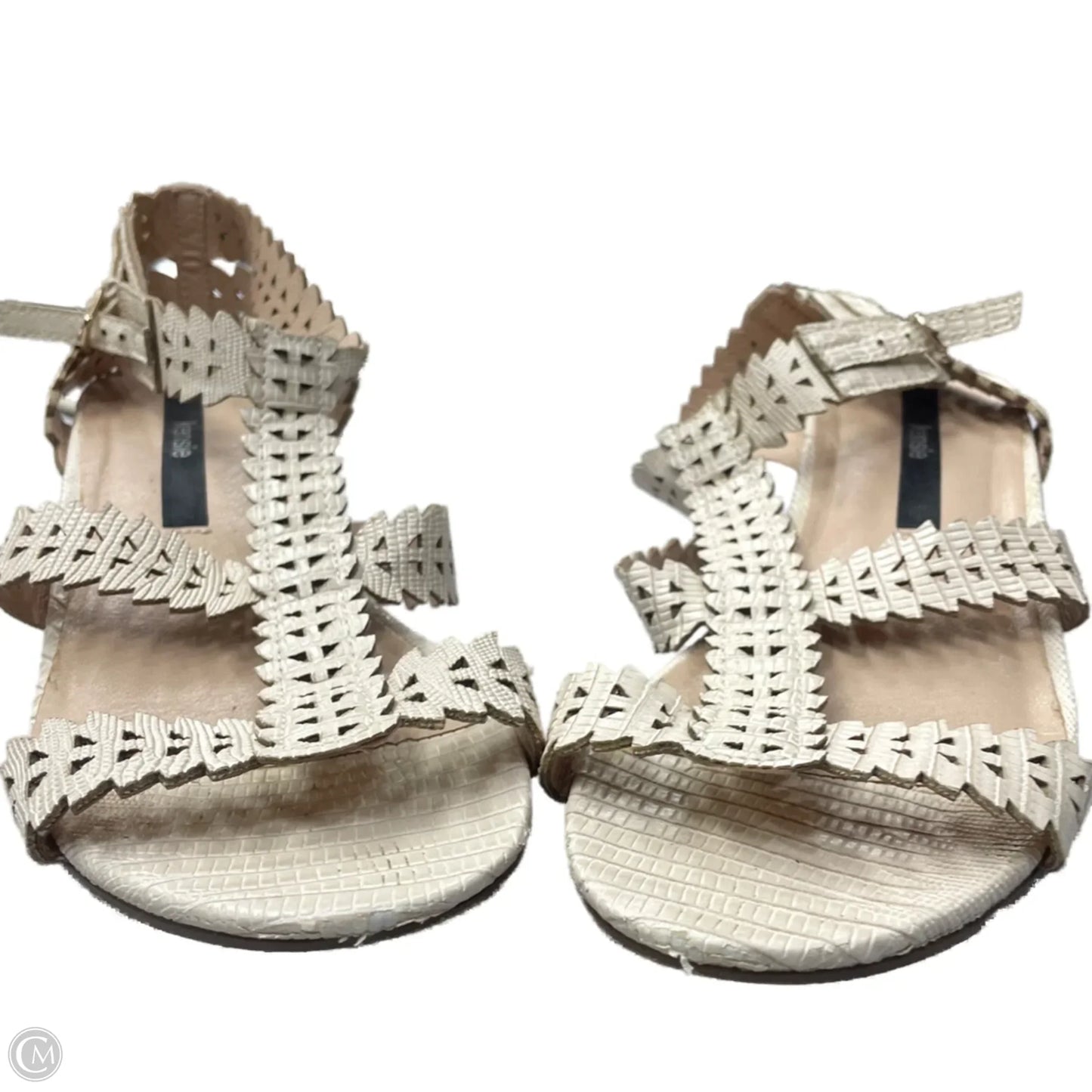 Sandals Heels Block By Kensie In Cream, Size: 7