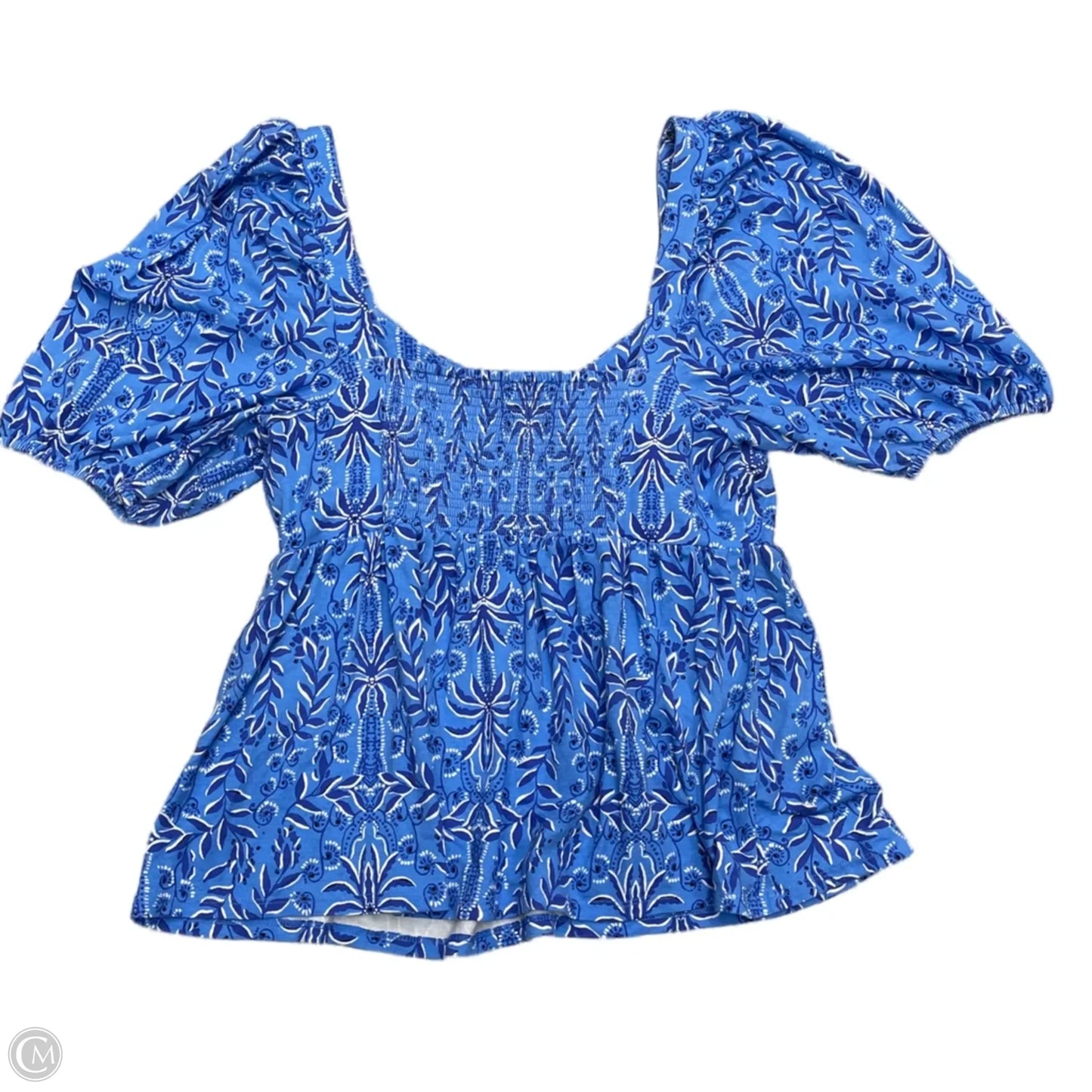 Top Short Sleeve Designer By Lilly Pulitzer In Blue, Size: M