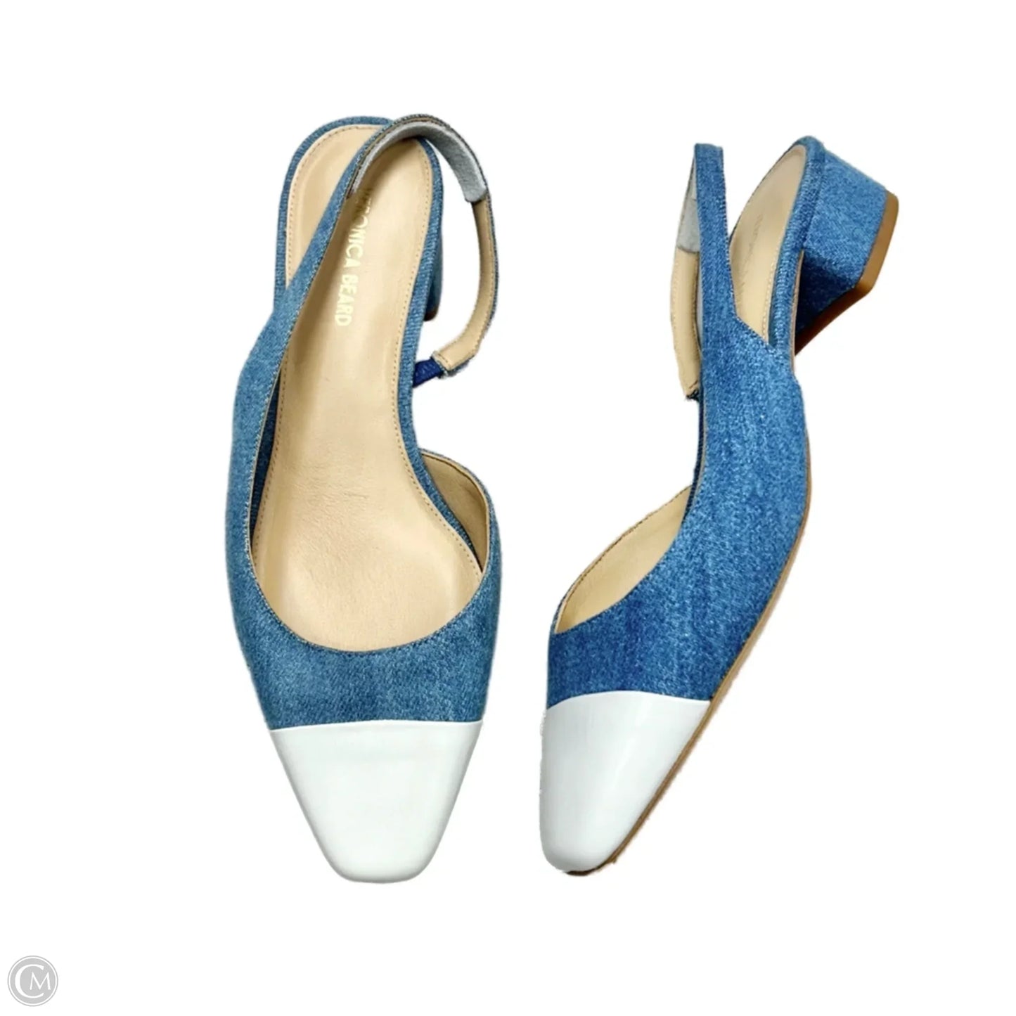 Shoes Heels Kitten By Veronica Beard In Blue Denim, Size: 6.5