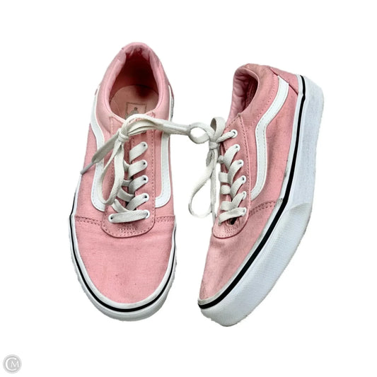 Shoes Sneakers By Vans In Pink & White, Size: 5