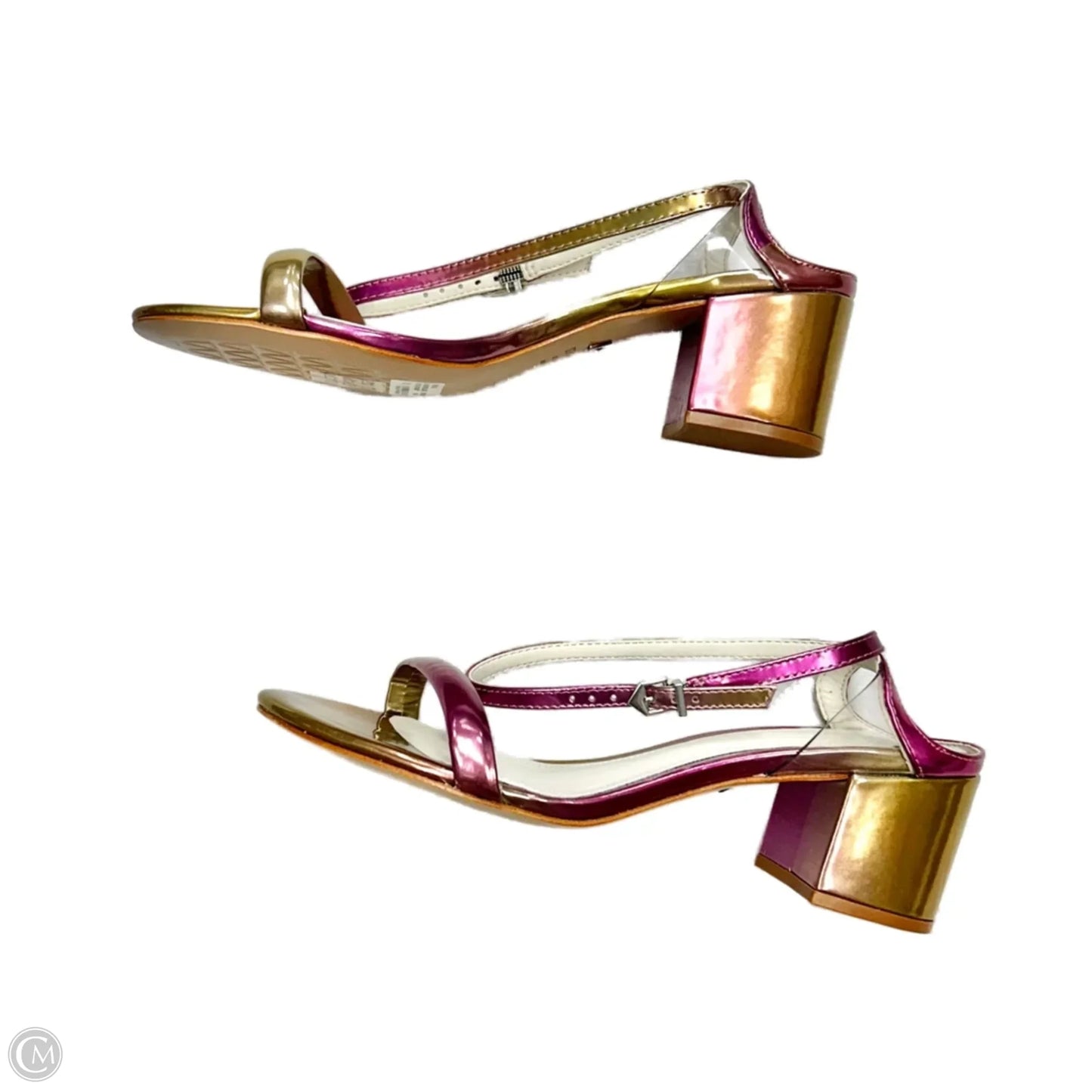 Sandals Heels Block By Schutz In Gold & Pink, Size: 7.5
