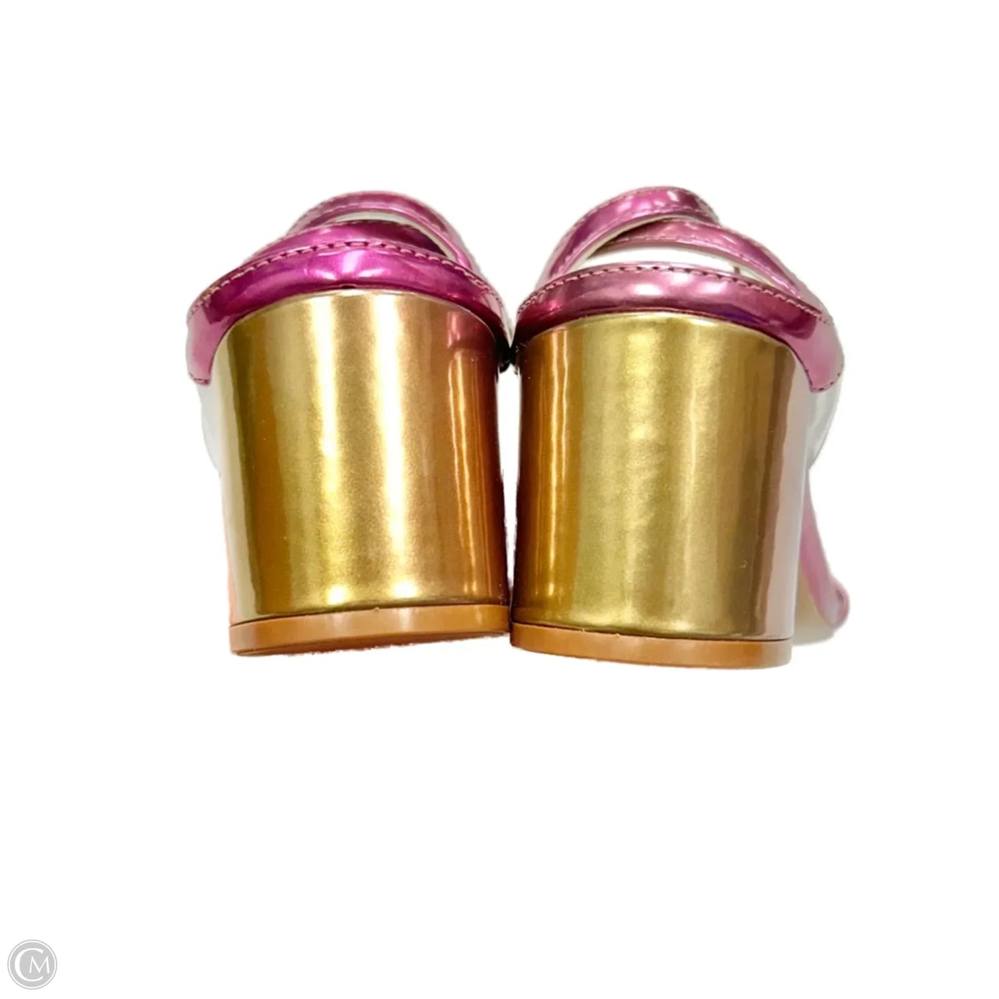 Sandals Heels Block By Schutz In Gold & Pink, Size: 7.5