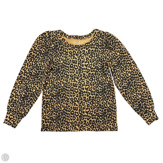 Top Long Sleeve By Loft In Leopard Print, Size: Xs