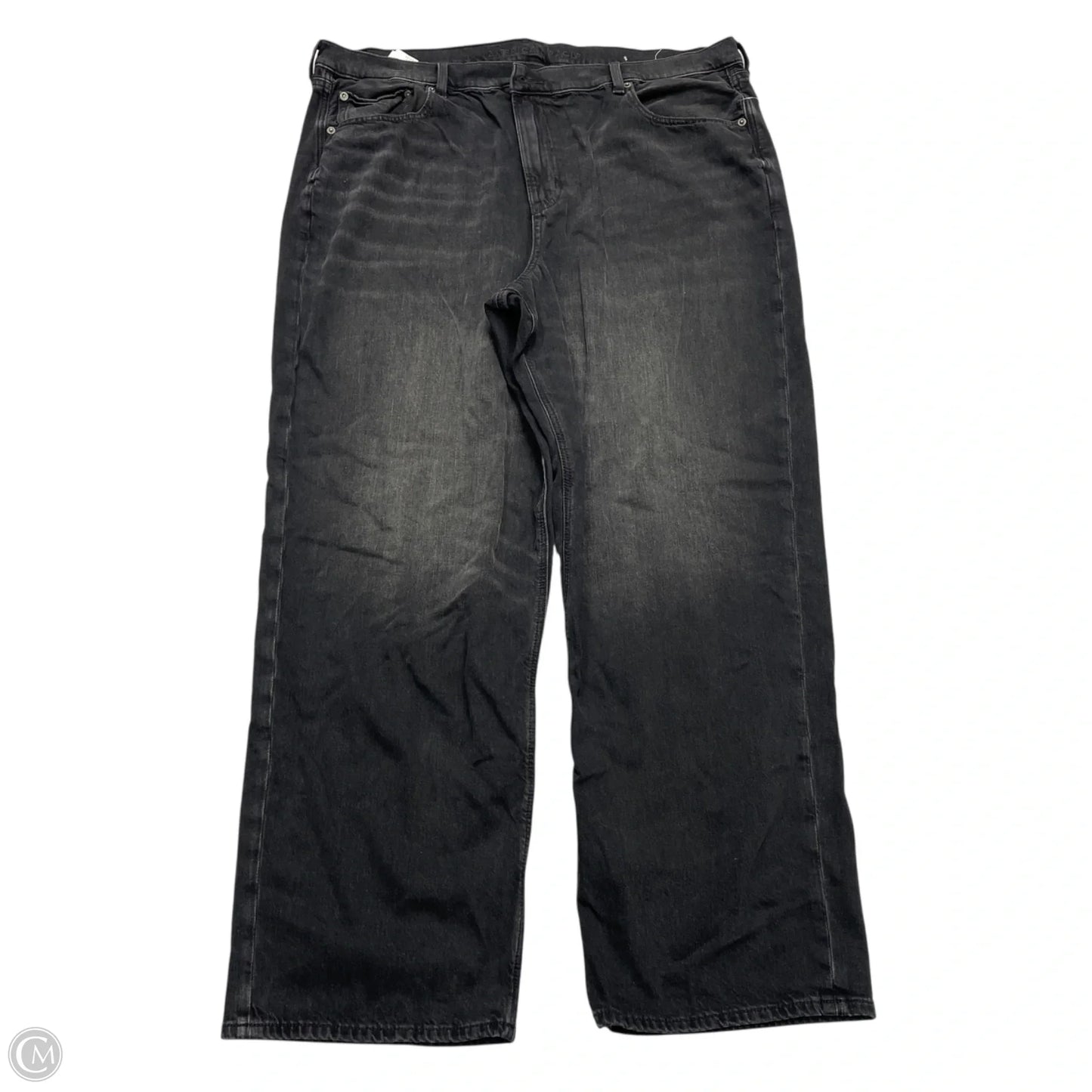 Jeans Straight By American Eagle In Black Denim, Size: 20