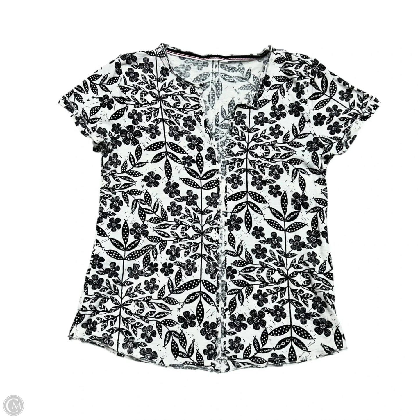 Top Short Sleeve Basic By Pilcro In Black & White, Size: Xs