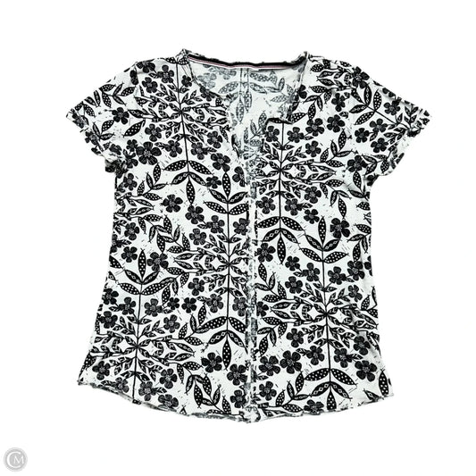 Top Short Sleeve Basic By Pilcro In Black & White, Size: Xs