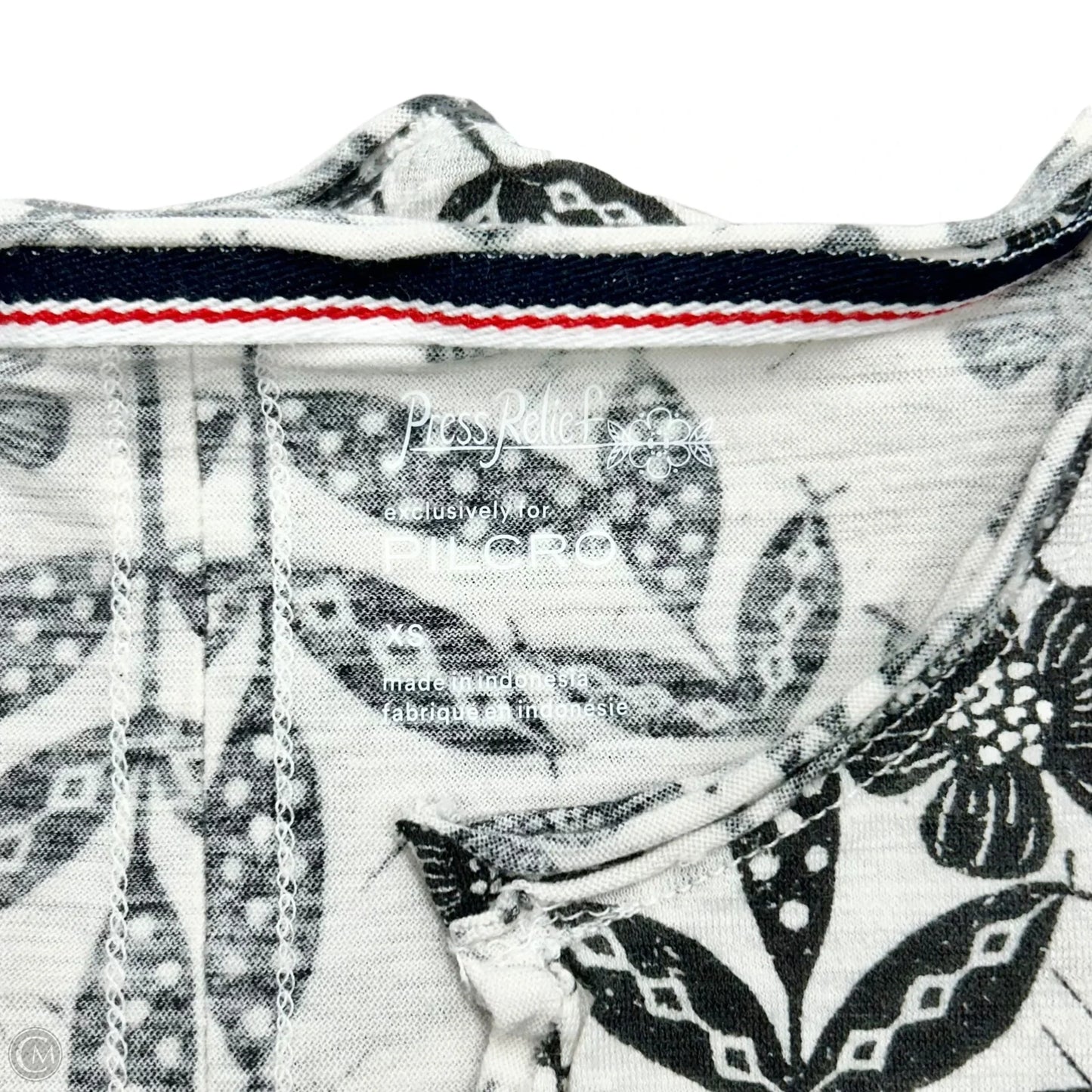 Top Short Sleeve Basic By Pilcro In Black & White, Size: Xs