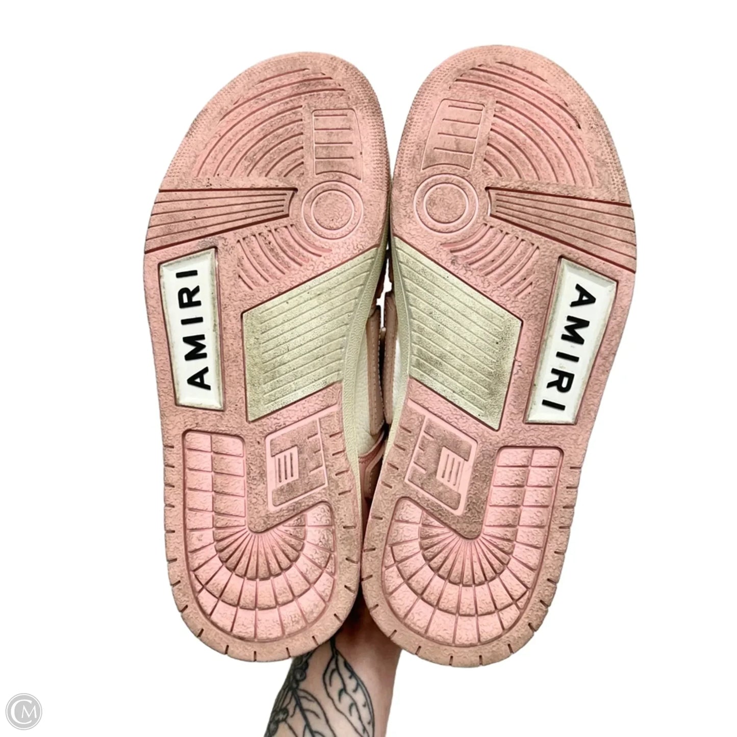 Shoes Designer By Amiri In Pink & White, Size: 9