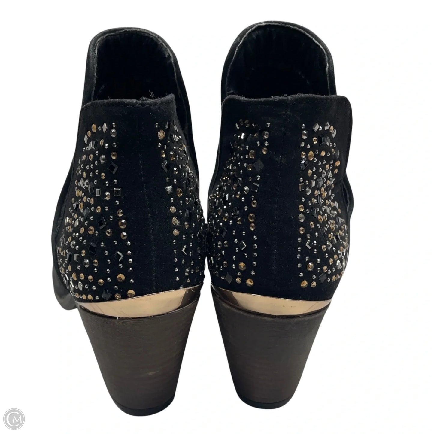 Boots Ankle Heels By Extreme In Black & Gold, Size: 6
