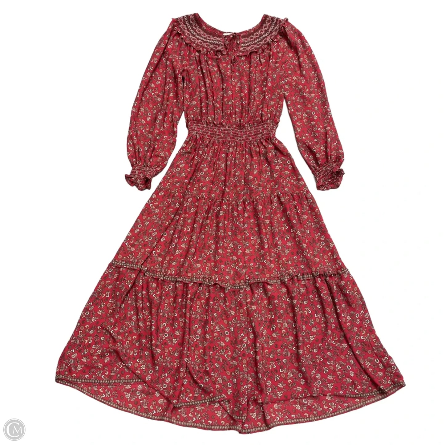 Dress Casual Maxi By Max Studio In Red & Tan, Size: L