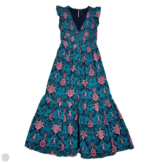 Dress Casual Maxi By Anthropologie In Blue & Pink, Size: Xxs