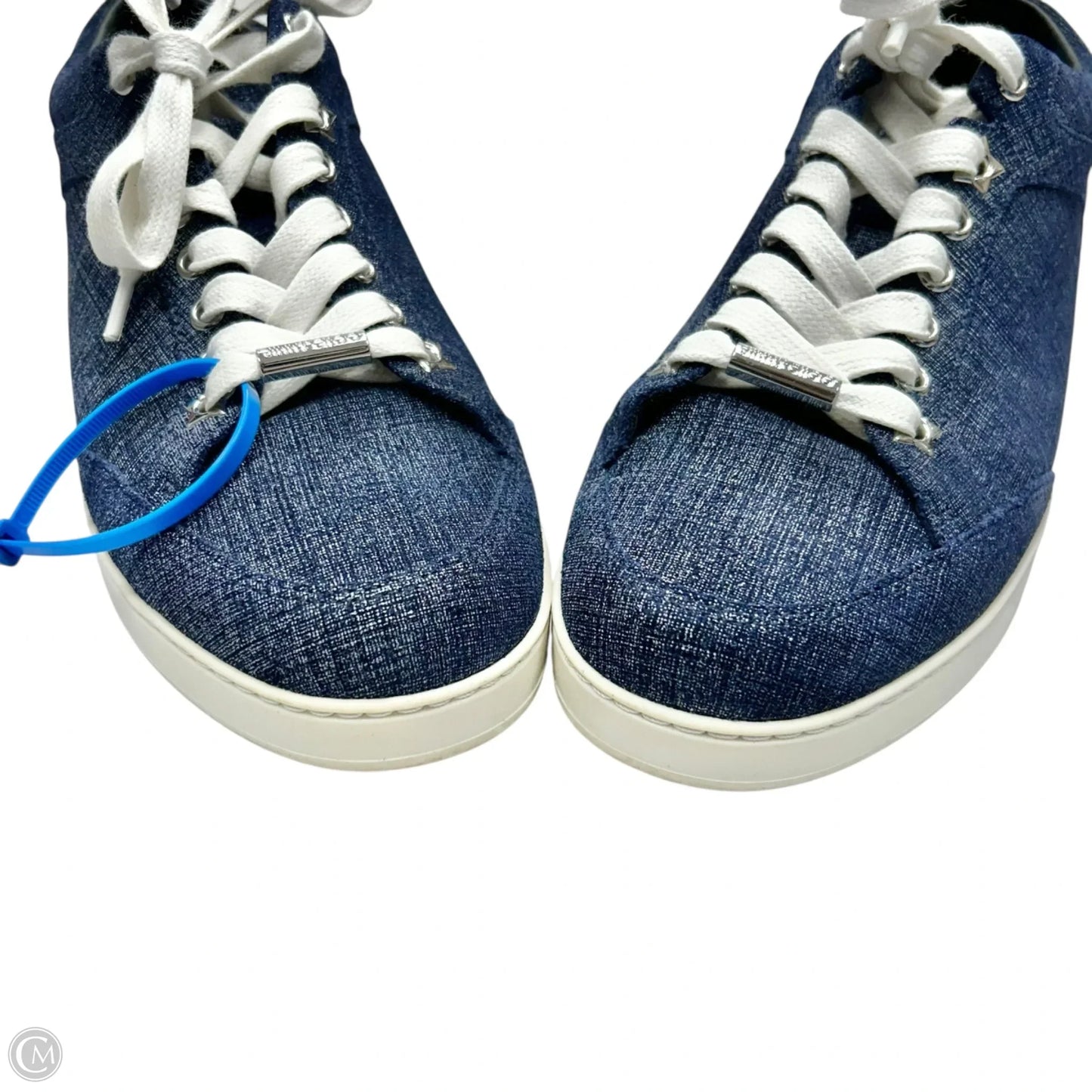 Shoes Luxury Designer By Jimmy Choo In Blue Denim, Size: 6.5