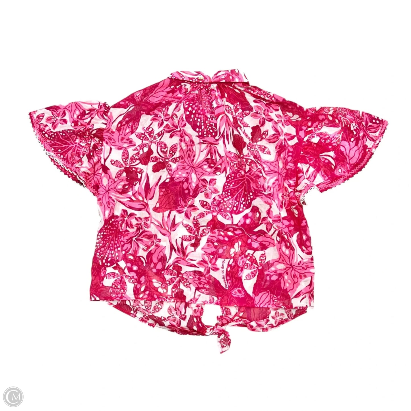 Top Short Sleeve By Poupette St Barth In Pink & White, Size: S/M