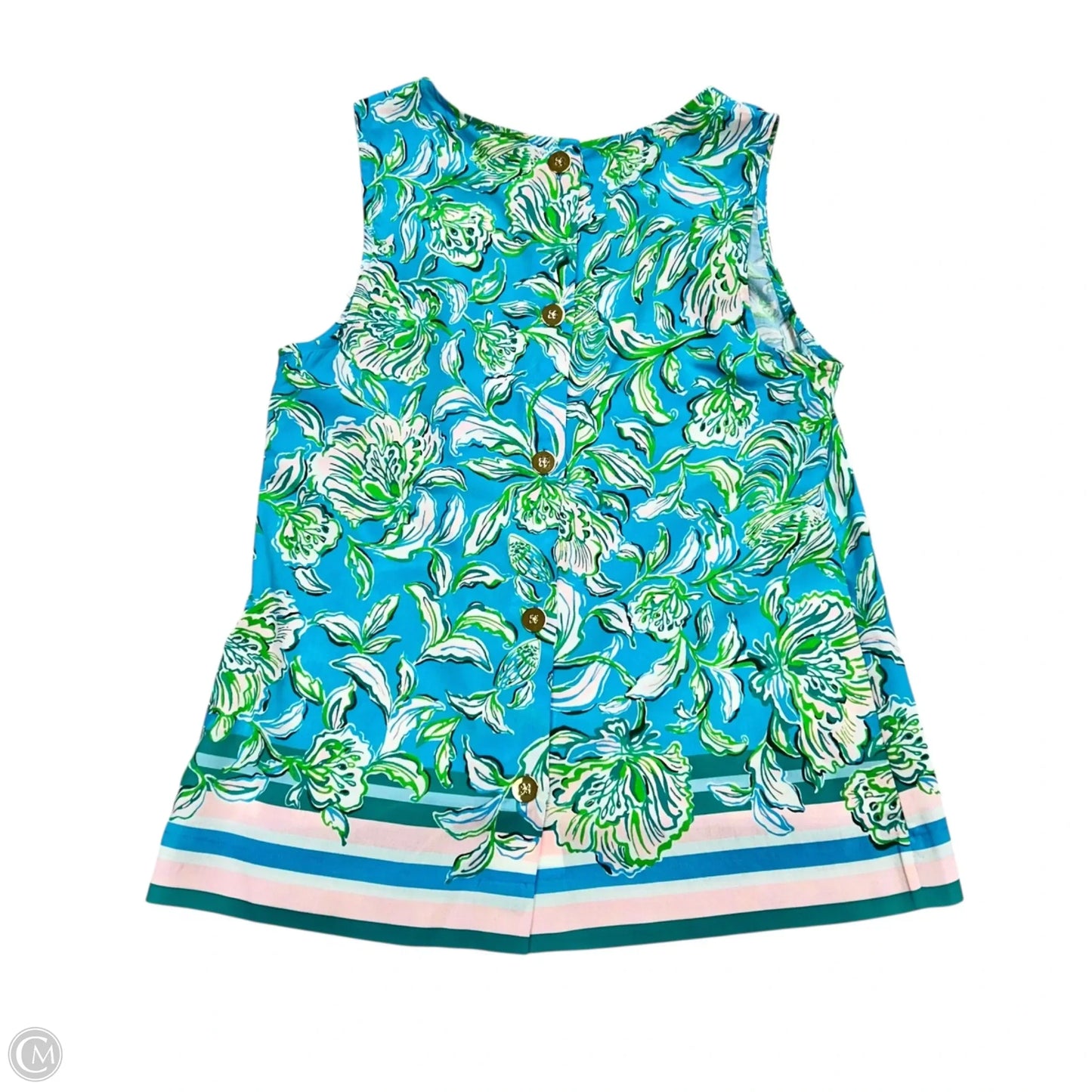 Top Sleeveless Designer By Lilly Pulitzer In Blue & Green, Size: S