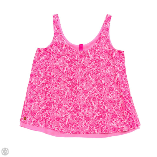 Top Sleeveless Designer By Lilly Pulitzer In Pink & White, Size: S