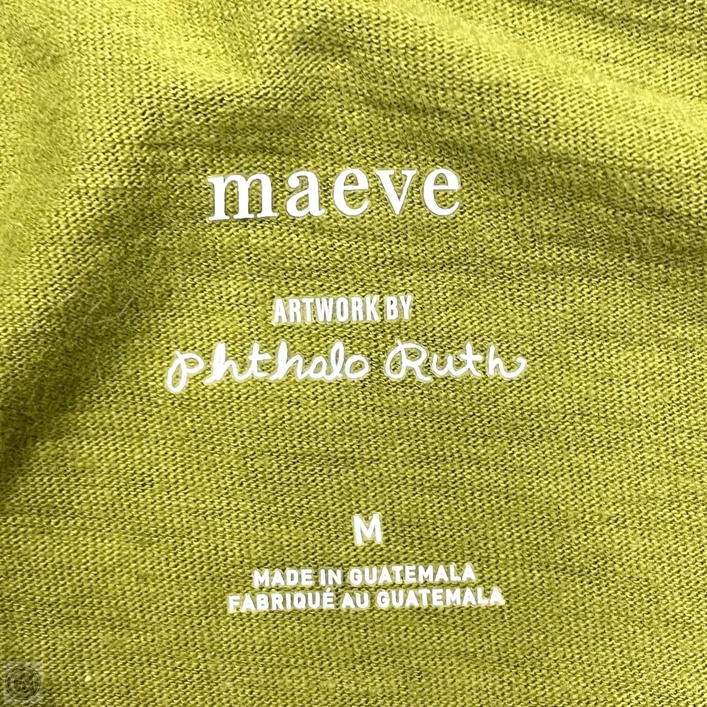 Top Short Sleeve By Maeve In Green & White, Size: M