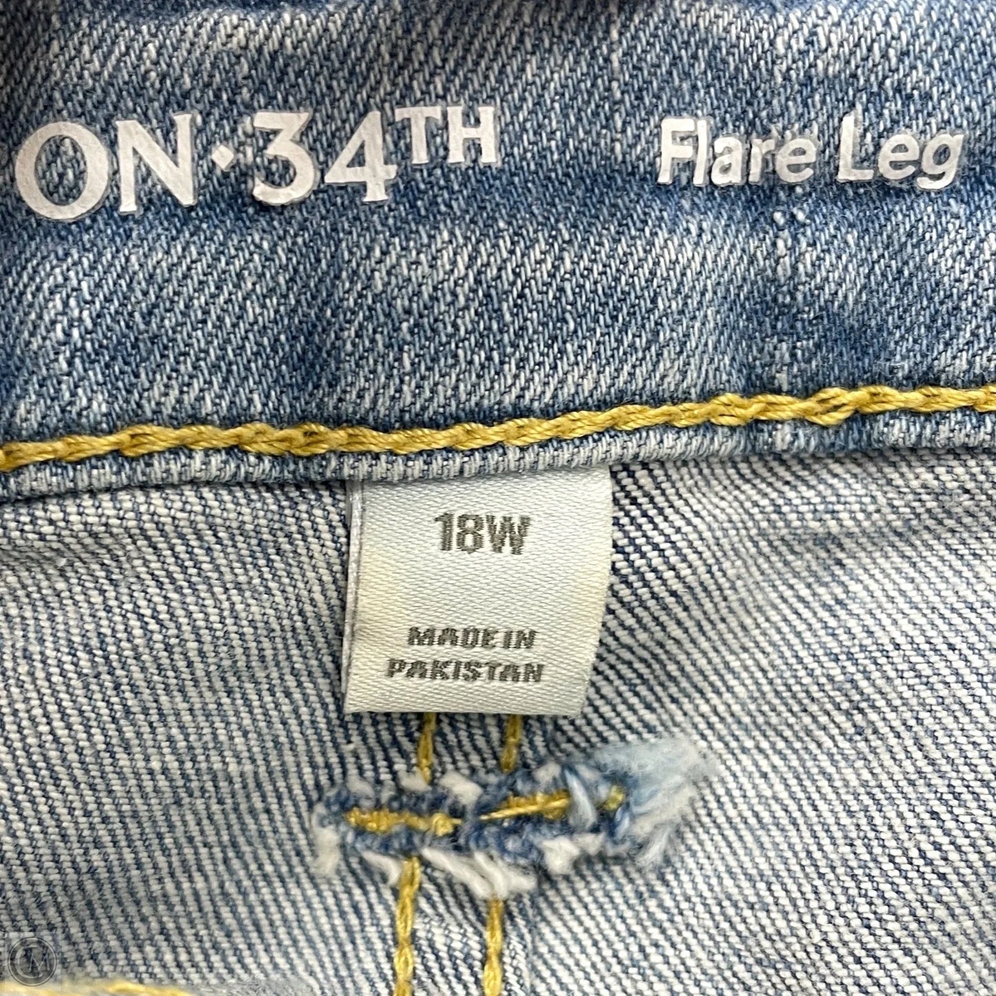 Jeans Flared By On 34th In Blue Denim, Size: 18