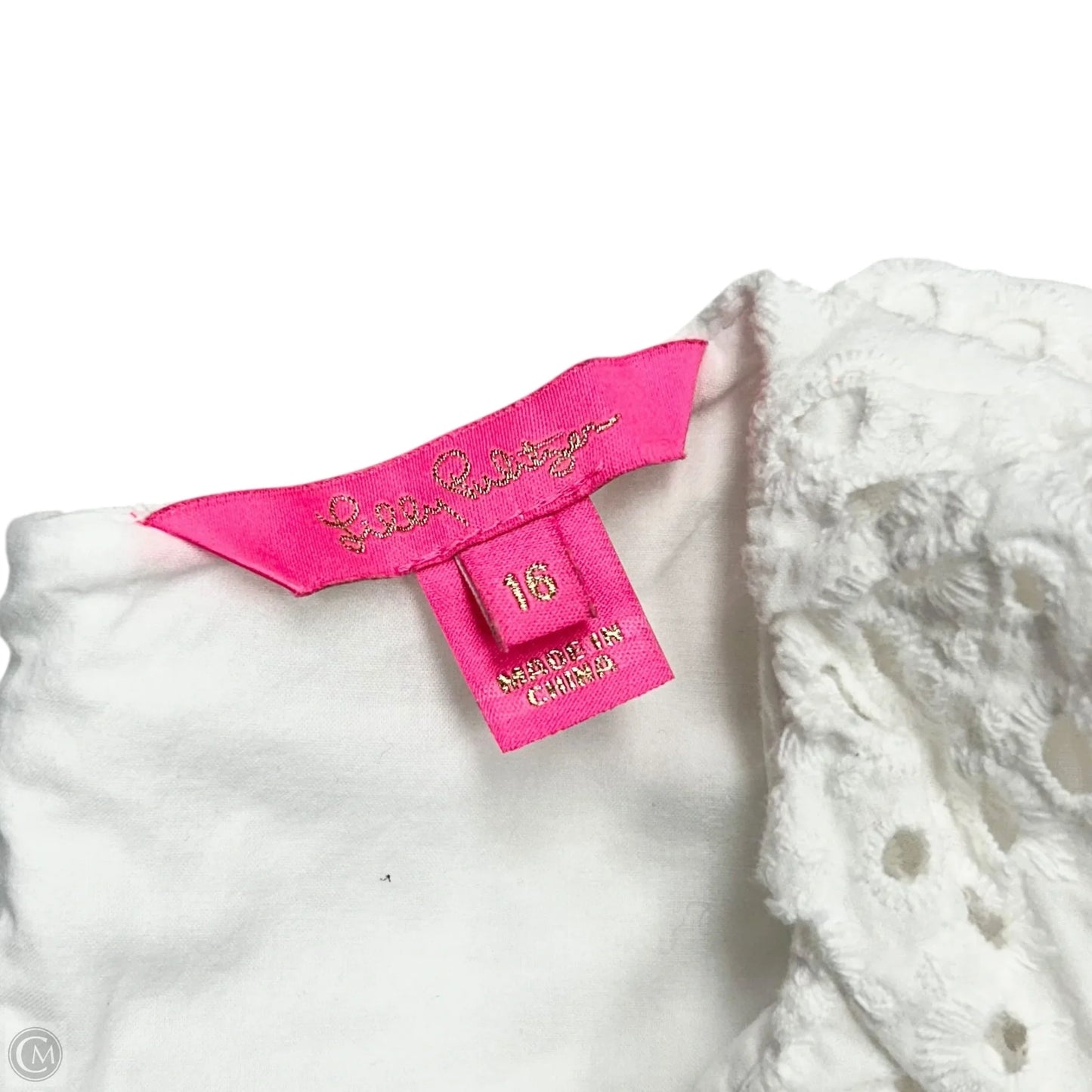 Top Long Sleeve Designer By Lilly Pulitzer In White, Size: Xl
