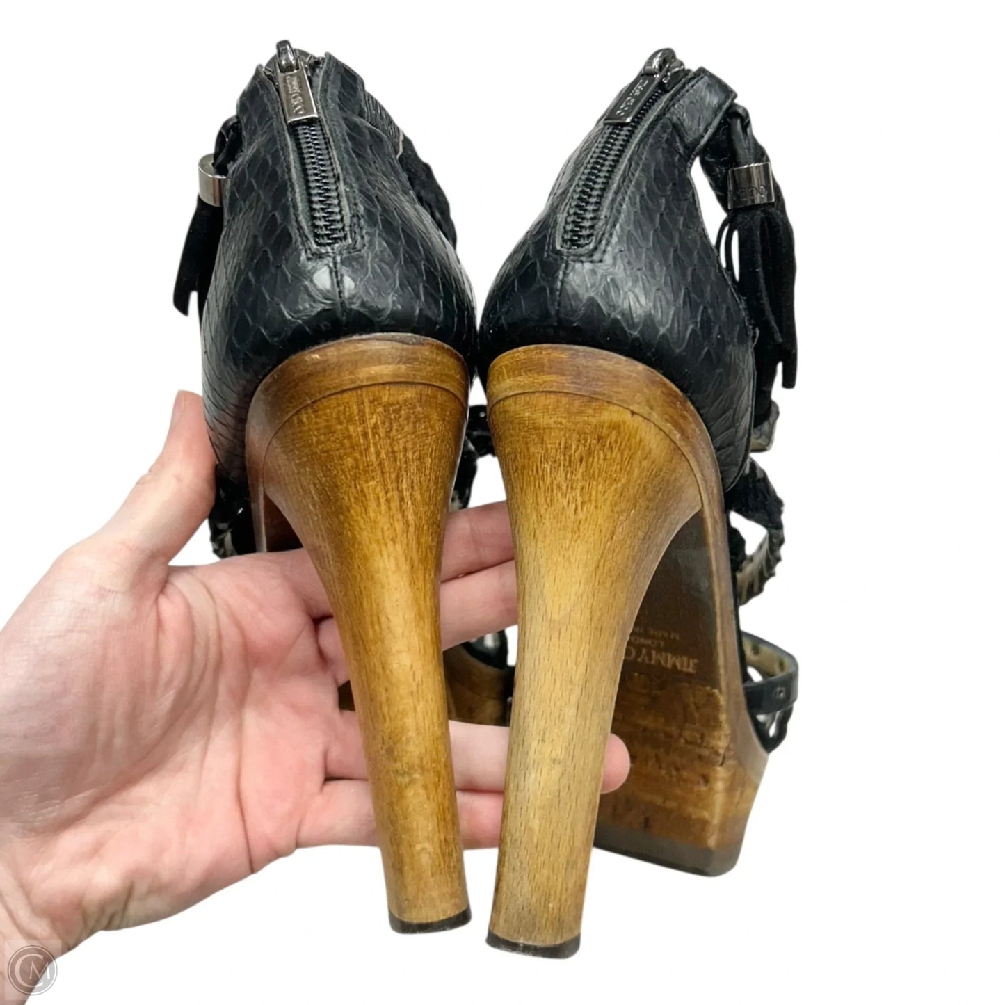 Shoes Luxury Designer By Jimmy Choo In Black, Size: 6.5